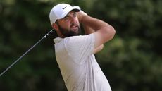 Scottie Scheffler takes a shot at the RBC Heritage