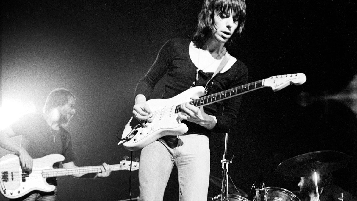 Jeff Beck and Tim Bogert (bass) perform live with The Jeff Beck Group (Beck, Bogert &amp; Appice) in Amsterdam, Holland in September 1972