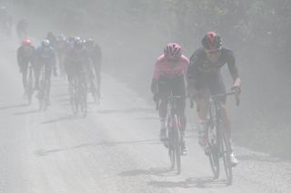 Filippo Ganna leads Egan Bernal on stage 11 of the 2021 Giro d'Italia