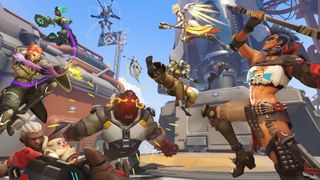 Overwatch 2 beta crossplay: heroes Moira Winston, Lucio, Zenyatta, Mercy, Hanzo and Junkerqueen brawl