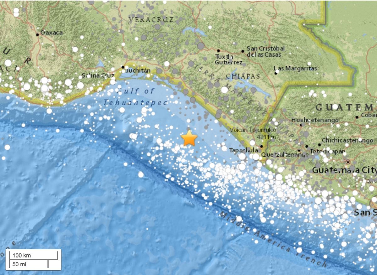 The Mexico earthquake occurred where one of the slabs of Earth&#039;s crust is slowly diving beneath another near the Middle American Trench in the Pacific Ocean.