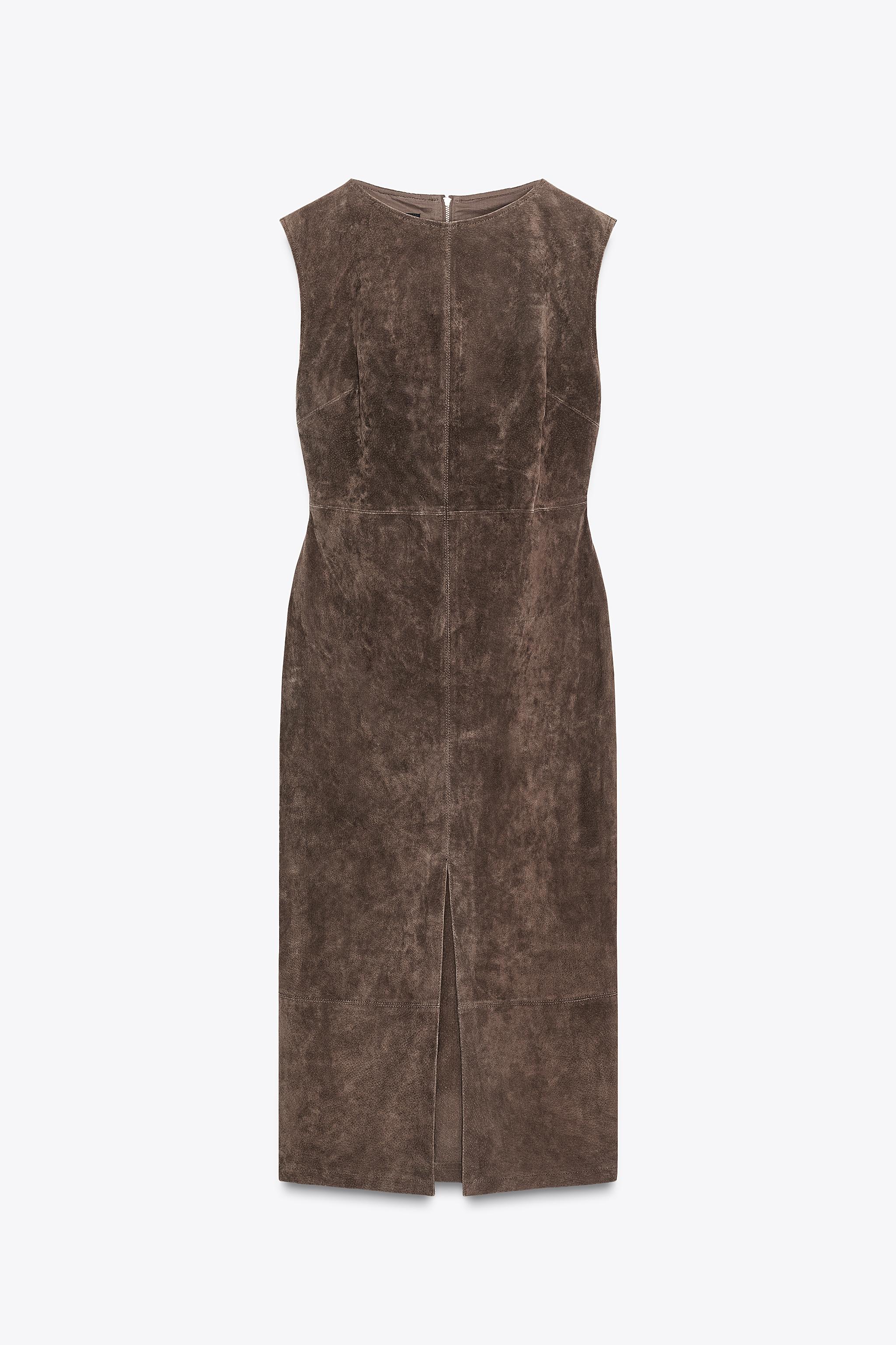 100% Leather Midi Dress