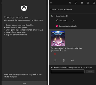 Windows 10 Mobile Xbox app Game Streaming