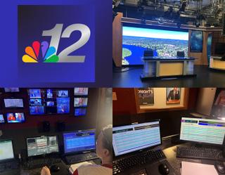 shots of WJFW programming on four screens