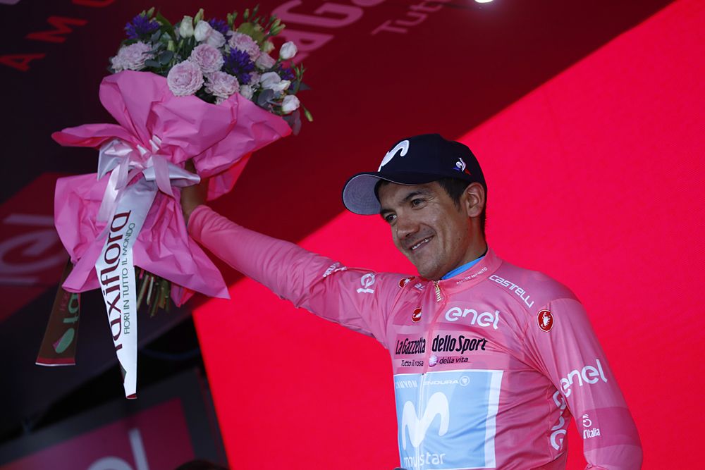 Richard Carapaz (Movistar) leads the overall classification after stage 18 at the Giro d'Italia