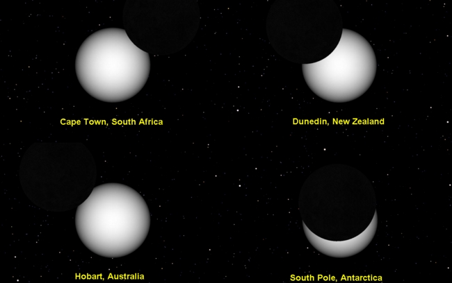 Partial solar eclipse on Nov. 25 from Southern Hemisphere.