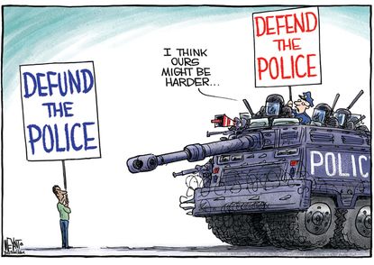 Editorial Cartoon U.S. defend defund police