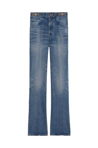 Flared Jeans with Uniform Wash