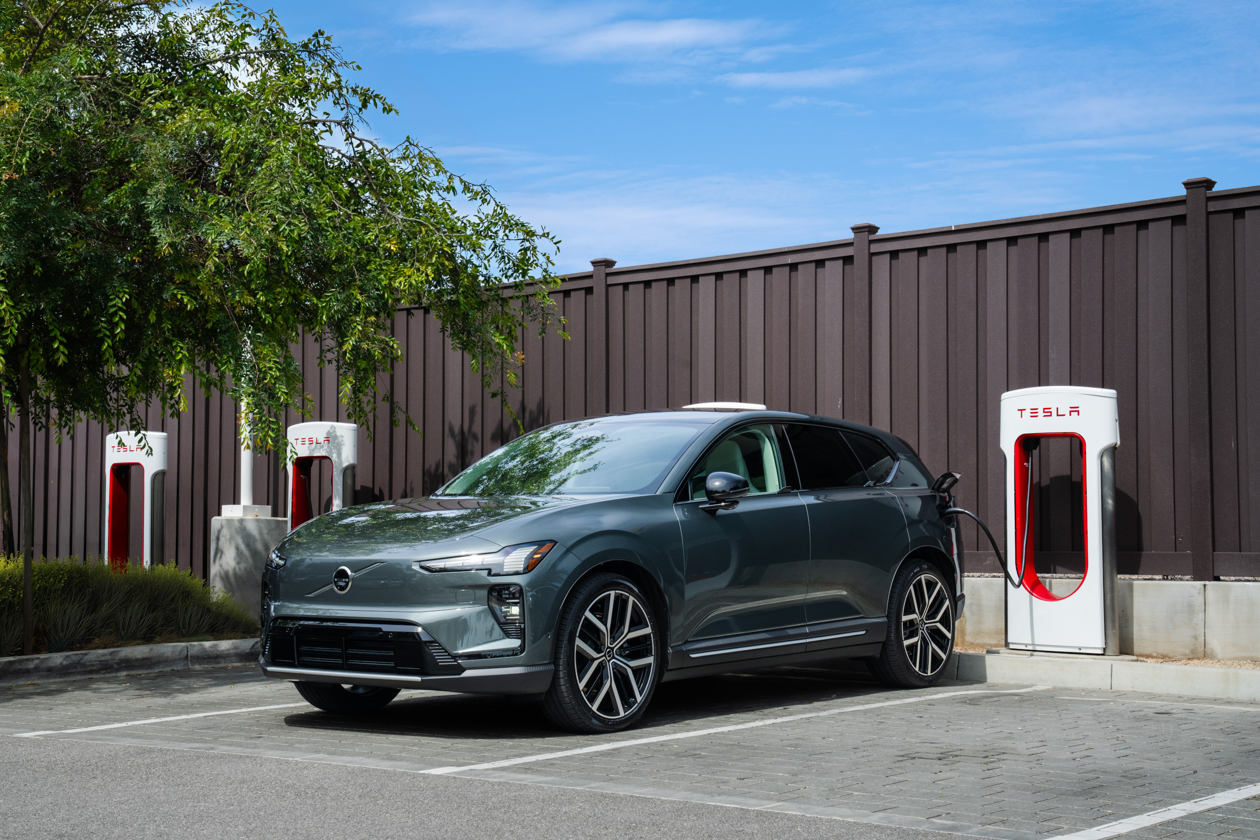 Volvos can now use the Tesla Supercharger network in Europe