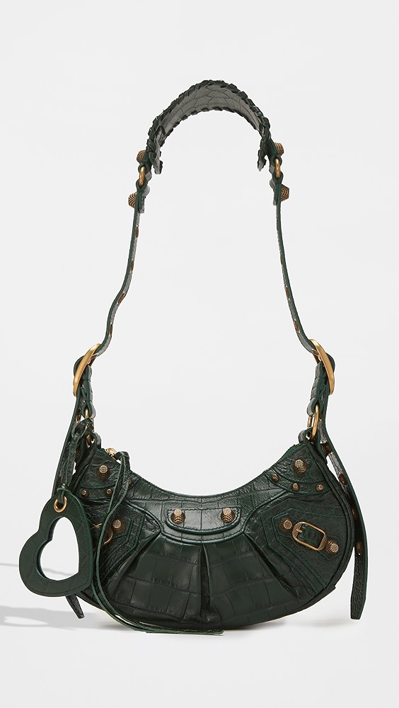 What Goes Around Comes Around Balenciaga Green Embossed Le Cagole Shoulder Bag