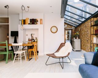 living area with dining space