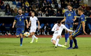 Mason Mount opened his goalscoring account for England against Kosovo