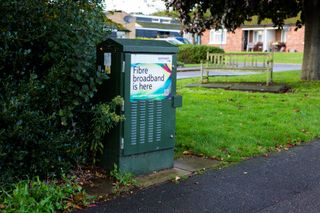 Advert for full-fibre on a network cable box