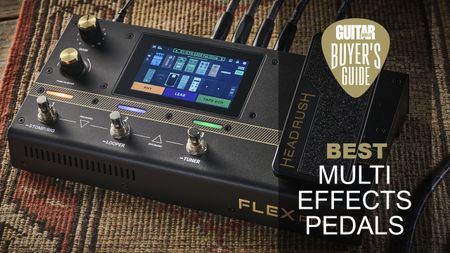 A Headrush Flex Prime multi-effects pedal on a rug