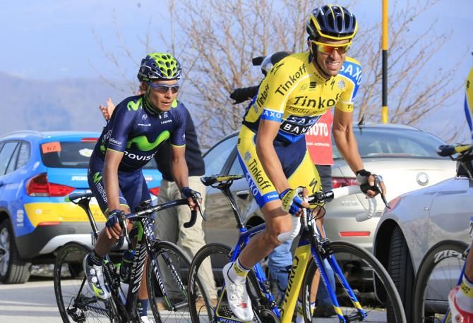 Alberto Contador leads Nairo Quintana