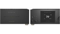 Two Onkyo AVR models on a white background.