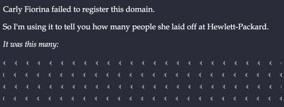 Carly Fiorina fails to register domain name, trolling ensues