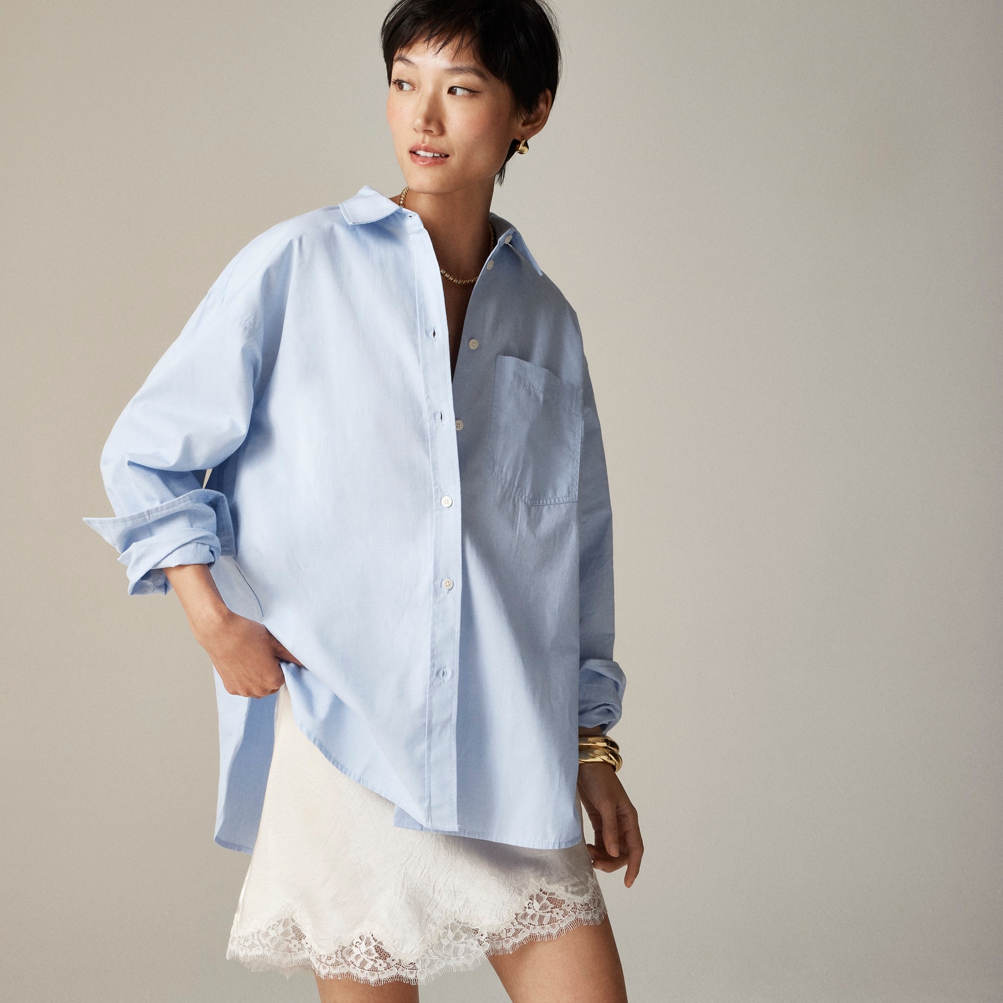 &amp;Eacute;tienne Oversized Shirt in Lightweight Oxford