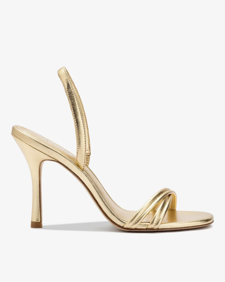 Larroud&amp;eacute;, Annie Sandal in Gold Metallic Leather