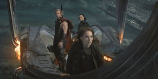 Chris Hemsworth, Natalie Portman, and Tom Hiddleston in Thor: The Dark World