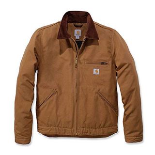 Carhartt Mens Relaxed Fit Duck Blanket-Lined Detroit Jacket Work Utility Outerwear, Carhartt Brown, Xx-Large Us