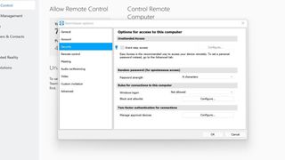 TeamViewer's security settings window