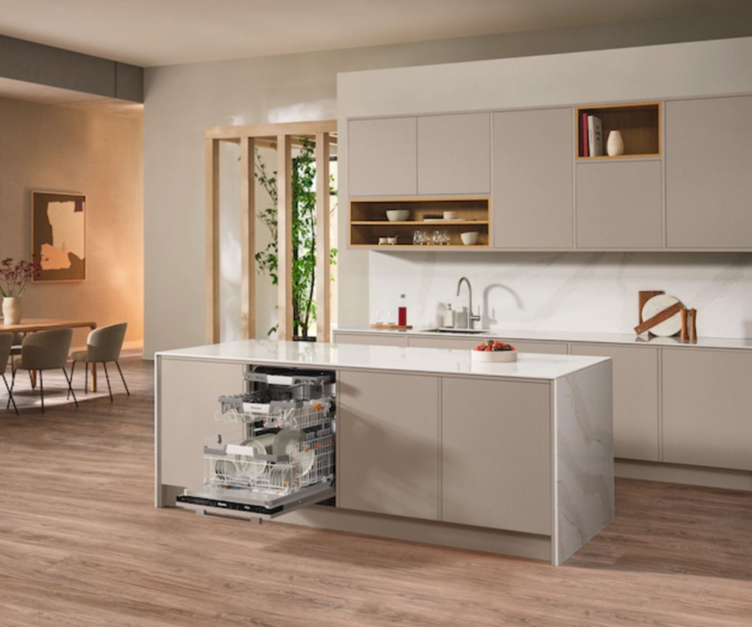 Miele G 7650 SCVi AutoDos Obsidian Black integrated in a kitchen