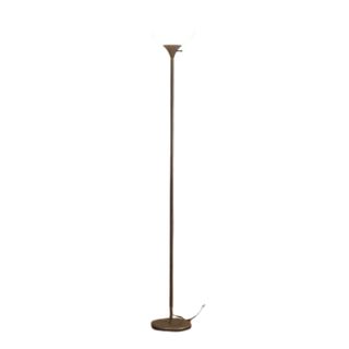 A tall skinny metal lamp