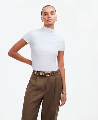 Madewell, Short-Sleeve Mockneck Tee