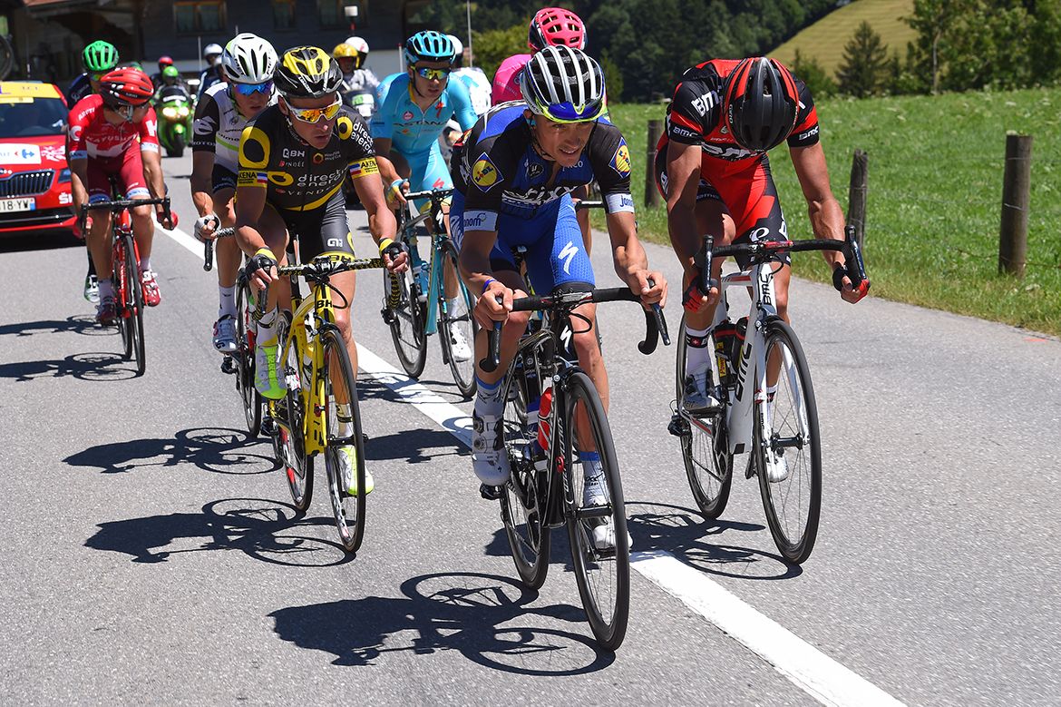 Julian Alaphilippe (Etixx-Quickstep) in the breakaway
