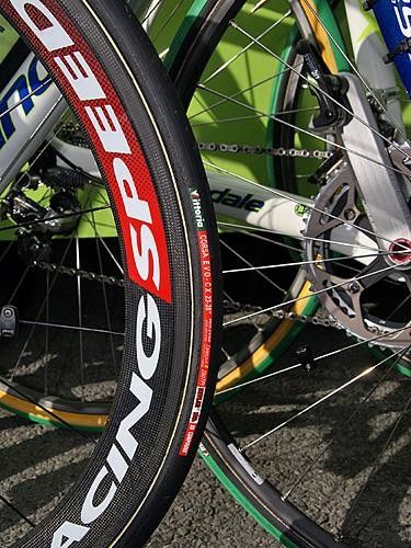 ...and surprisingly skinny 23mm-wide tires at the start.