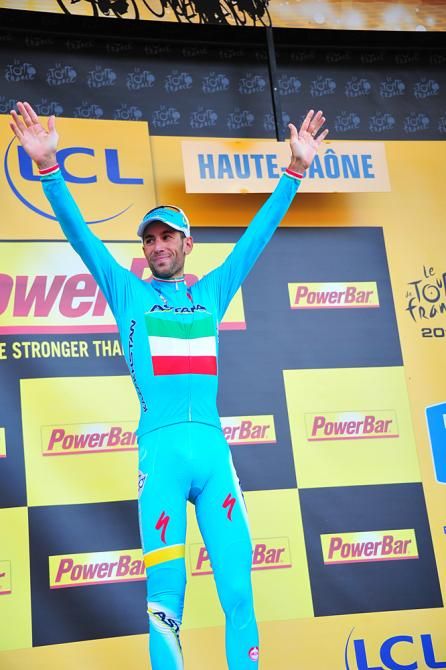 Vincenzo Nibali (Astana) on the podium