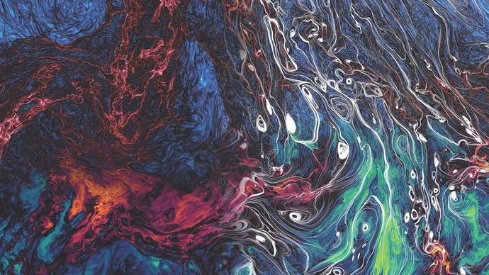 Swirls of colors all over.