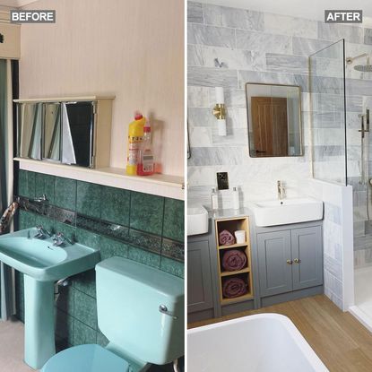 bathroom makeover before and after