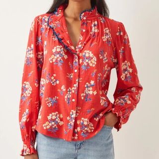 Monsoon Sarah Frill Floral Top