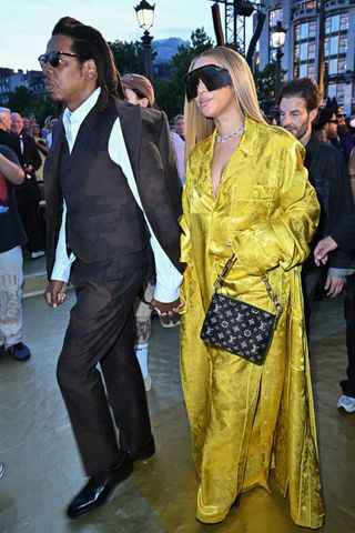 Beyonce and Jay Z arrive at the Louis Vuitton Spring 2024 Menswear show