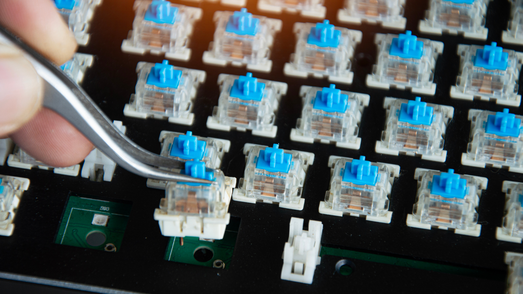 Top view of the replaceable keyboard keycaps