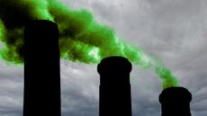 Factory spewing green smoke