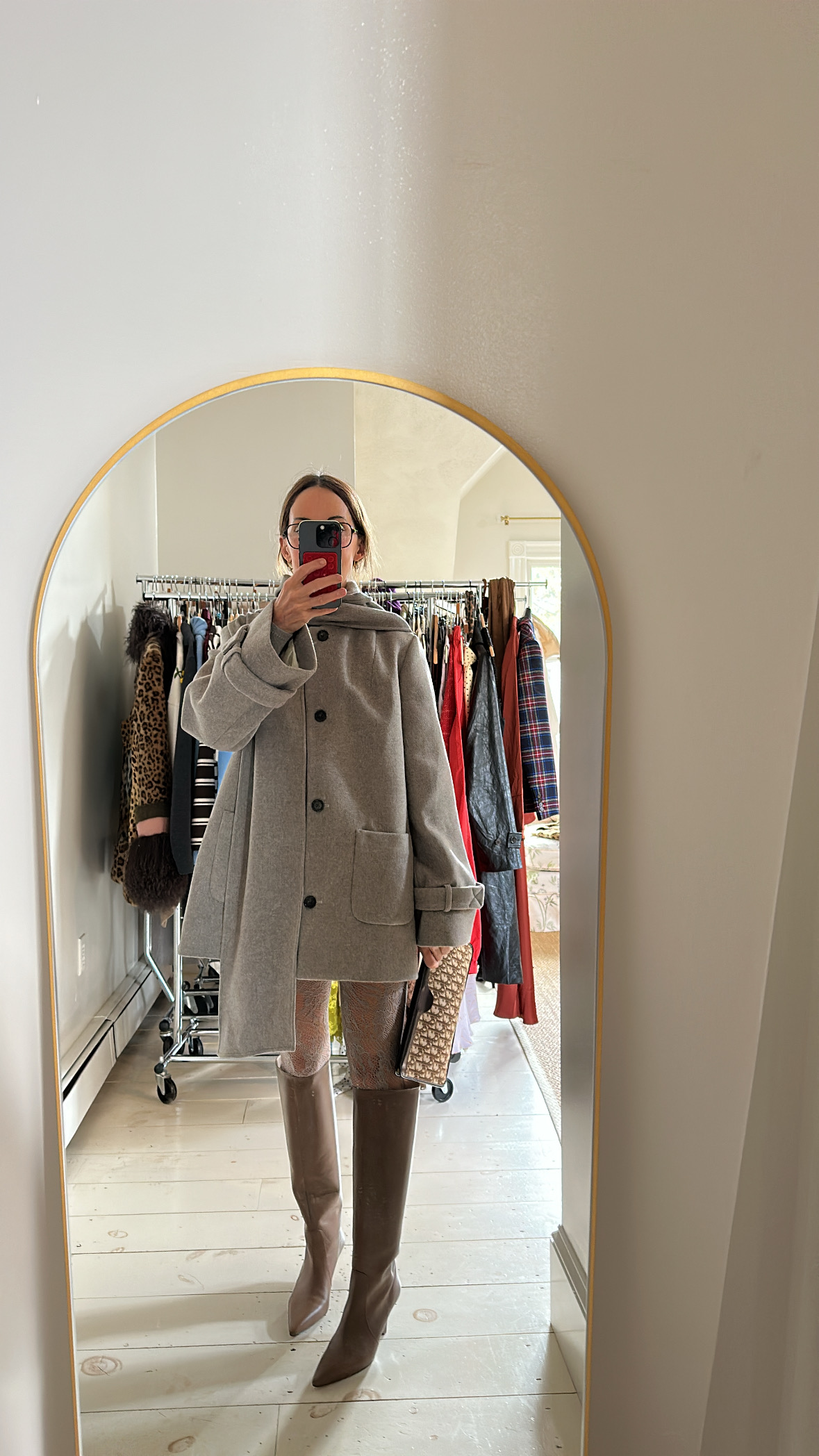 Larissa Mills with a vintage designer Dior bag