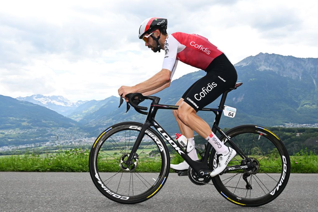 VILLARSSUROLLON SWITZERLAND JUNE 16 Jesus Herrada of Spain and Team Cofidis sprints during the 87th Tour de Suisse 2024 Stage 8 a 157km individual time trial stage from Aigle to VillarssurOllon 1249m UCIWT on June 16 2024 in VillarssurOllon Switzerland Photo by Tim de WaeleGetty Images