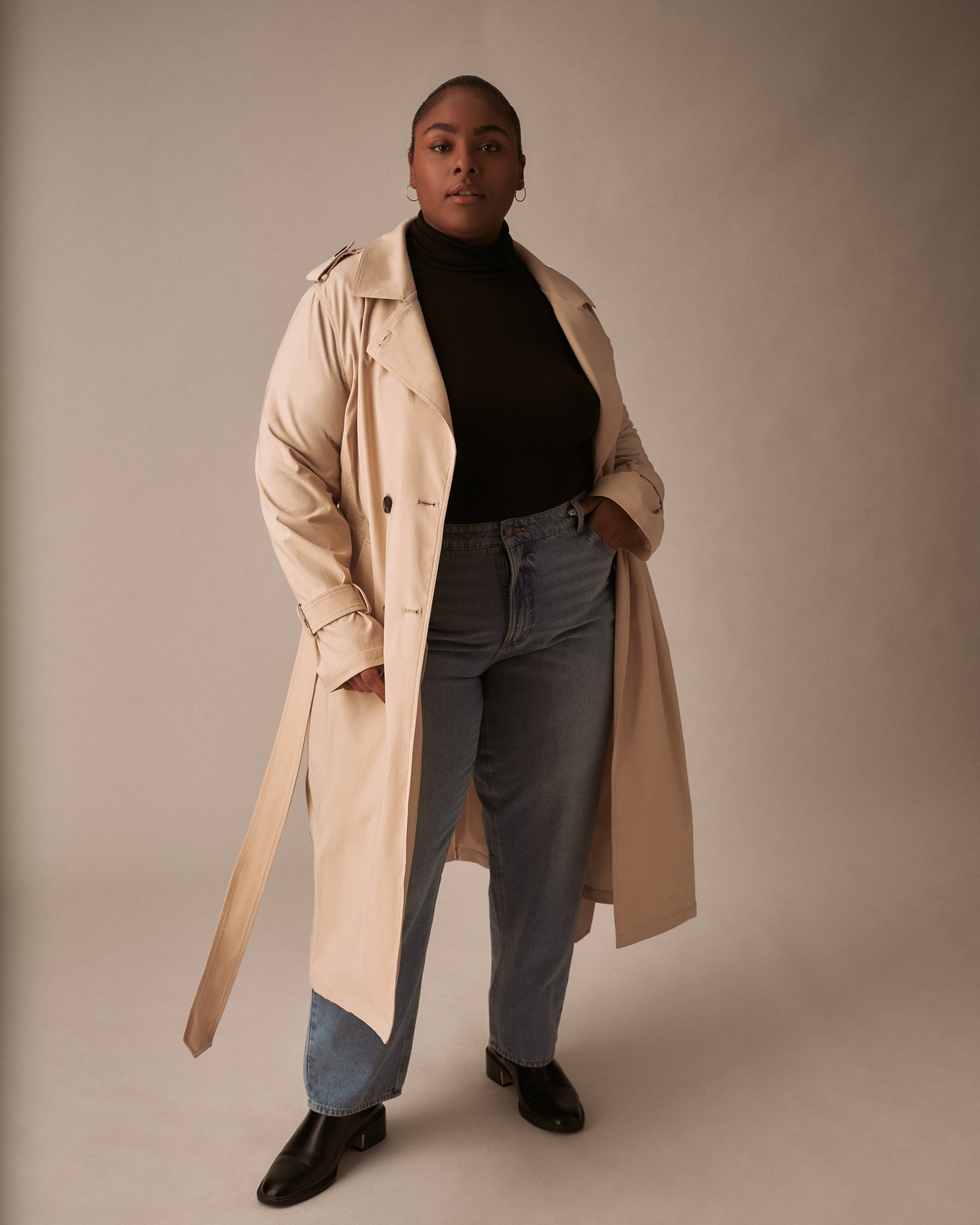 Plus-Size Trench Coat for Women
