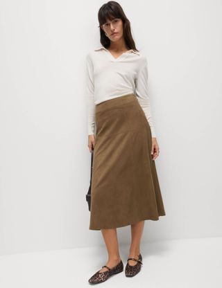 Suedette Midaxi A-Line Skirt