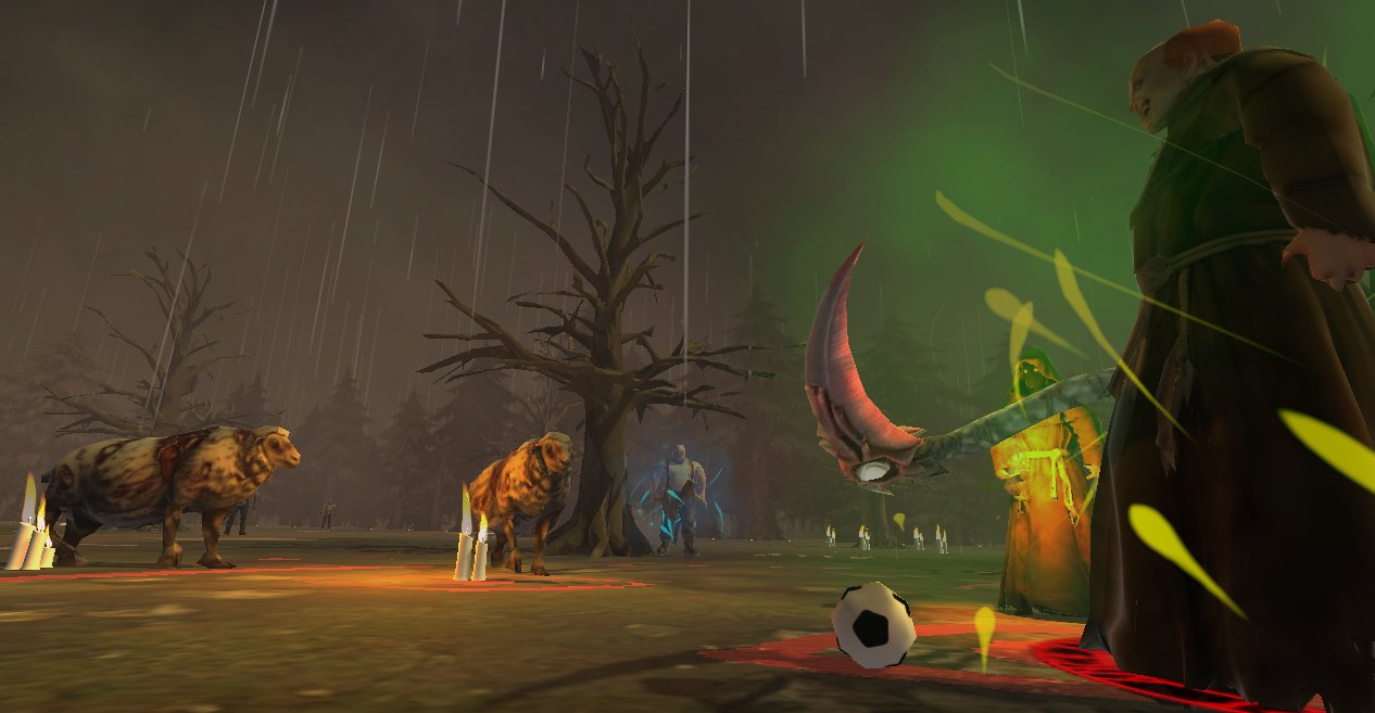 Screens of an indie horror football game