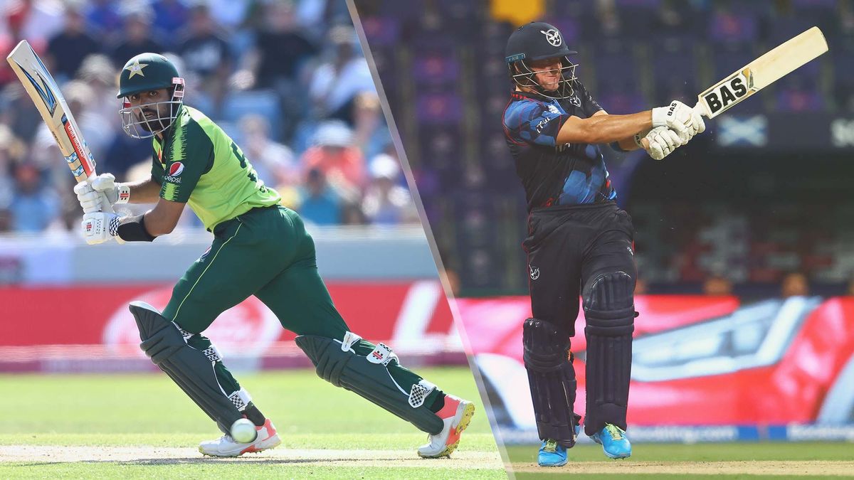 Babar Azam of Pakistan and Craig Williams of Namibia