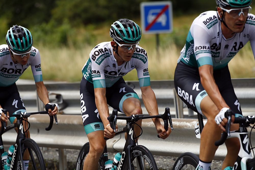 Bora-hansgrohe work for Emanuel Buchmann on stage 20 of the Tour de France