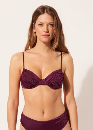 calzedonia, Balconette Swimsuit Top Shiny Satin