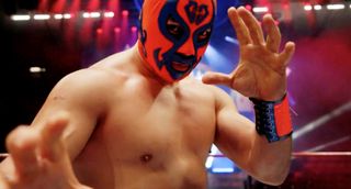 A Mexican wrestler in Bradley and Barney Walsh: Breaking Dad