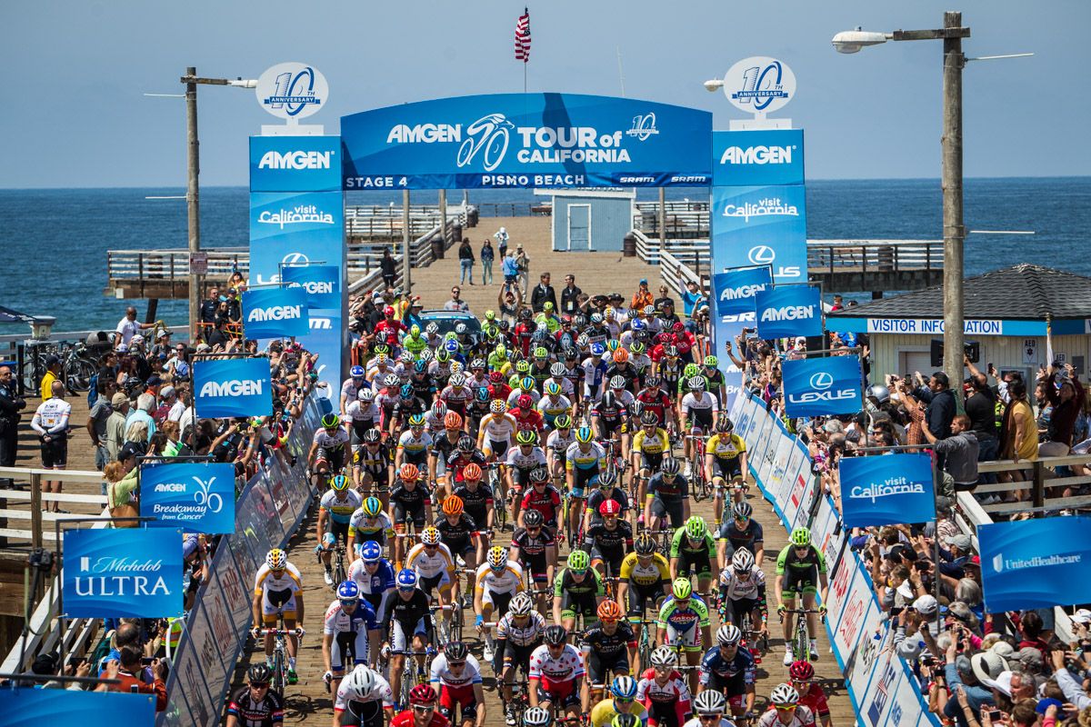Riders leave the pier at Pismo Beach