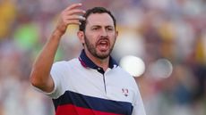 Patrick Cantlay after winning his Saturday afternoon fourball match in the Ryder Cup at Marco Simone 