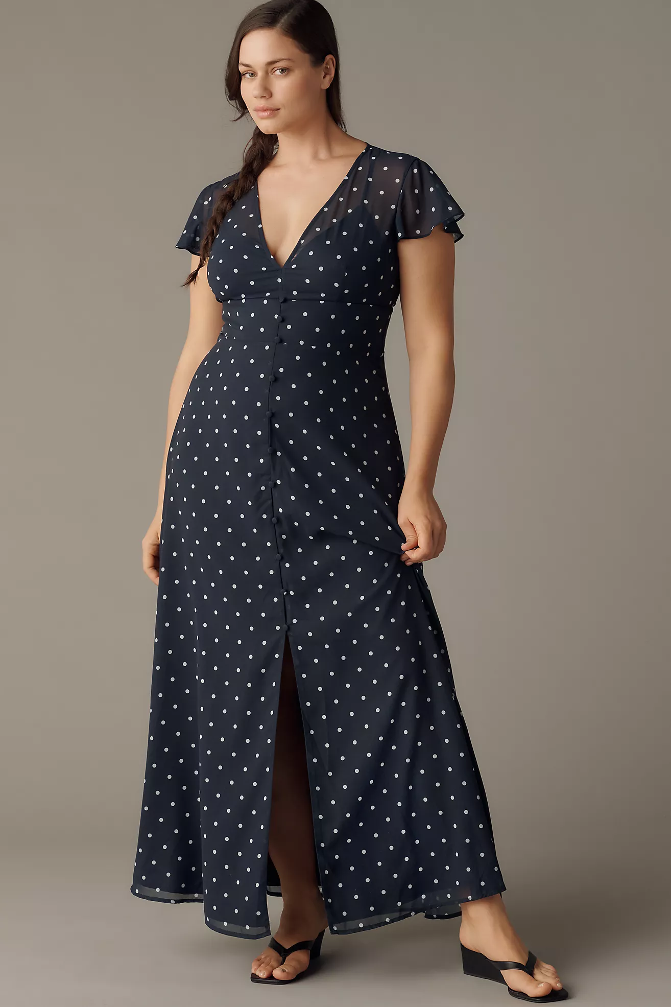 Hutch Nia Short-Sleeve V-Neck Maxi Dress